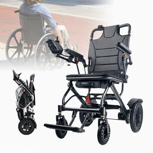 Fauteuil Roulant éLectrique Pour Adultes, Fauteuils Roulants MotoriséS, LéGers, Pliables Et Durables,Grande Autonomie Pour Les DéPlacements Et L'Utilisation Quotidienne Des Seniors.,10AH