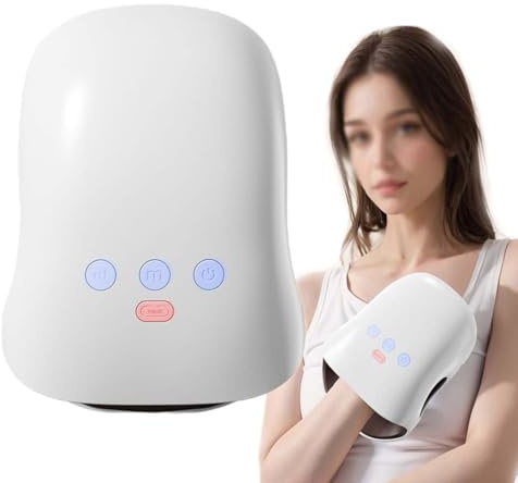 Kabelloses Handmassagegerät - 3 Geschwindigkeitsstufen mit Wärme- und Kompressionsfunktion, Tragbares Finger Massagegerät, Handmassagegerät Elektrisch für Frauen und Männer
