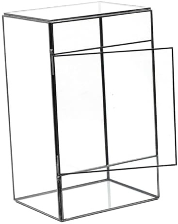 Toyvian Glas Ökosystem Terrarium für Büro und Zuhause Stabiler und Kreativer Glasbehälter mit Zinnrahmen Stilvoller Pflanzenhalter für Mikrolandschaften und Sukkulenten