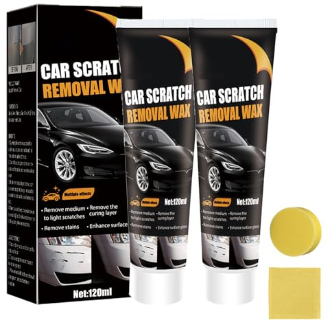 Kit anti-rayures pour voiture, avec lingette et éponge (2Pcs)