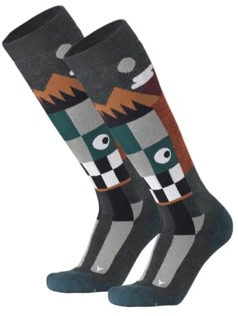ATOMIC Comfort Ski-Socken in Dark Green - Größe 39-42 - Warme Skisocken mit Polsterung - Unisex Strümpfe - Kniestrümpfe mit nahtloser Zehenbox - Skistrümpfe aus Merinowolle, Polyester & Nylon