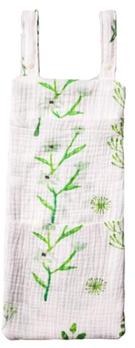CHIZISX Bolsa colgante de almacenamiento para pañales de cama con compartimento dividido, tela de algodón suave para organización de guardería