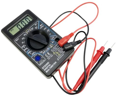 Dunnet Tools Digital Multimeter, AC DC Voltage Tester, Auto-Ranging Ohmmeter, Voltmeter, Ammeter, Continuity & Diode Test, LCD Display, Multimeter with Test Leads for Electrical, Automotive, Home Use