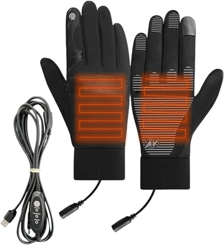 Guanti riscaldati per uomini e donne, guanti a batteria ricaricabile, riscaldanti elettrici, compatibili con touch screen, per sci, snowboard, moto, equitazione, escursionismo, caccia