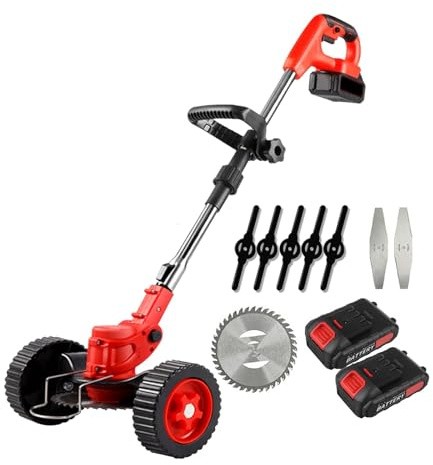 Tagliabordi Elettrico A Batteria Da 650 W E 21 V, 18000 Giri/min, Tagliaerba Elettrico, Regolabile, Pieghevole, Da Giardino, For Batteria Da 18 V Potatura Efficiente(With 2XBattery)