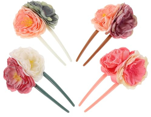 VALICLUD 4 Pcs Bâtonnets Chinois Cheveux en Tissu Épingles à Cheveux U Shaped pour Coiffures Traditionnelles et Festives