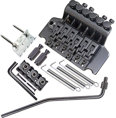 VGEBY Système de Pont Trémolo pour Guitare électrique à 6 Cordes, Selle de Cordier à Double Rouleau Longue Durée, Facile à Installer pour les Joueurs de Guitare électrique, Alliage de Zinc (BLACK)