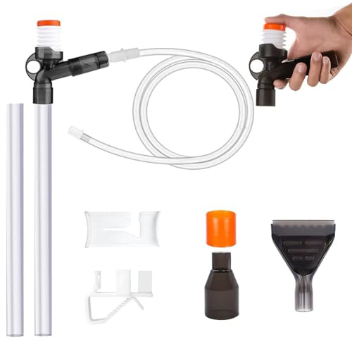 POPAPIE Set di Pulizia della Ghiaia Dell'acquario,Aspirapolvère per Acquàrio,Multifunzione Sifone Aspirapolverè Pulitore,Pulizia Acqùario Ghiaia per Cambio d'Acqùa Filtro E Circolazione dell'Acqua