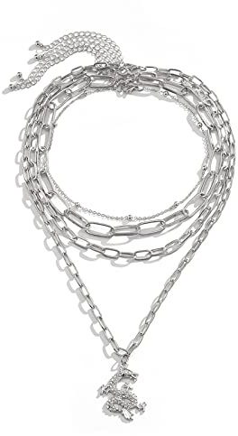 Enkelt silverhalsband för kvinnor, minimalistisk silverhalsband legering Dragon Line Diamond Cross Chain form för kvinnor