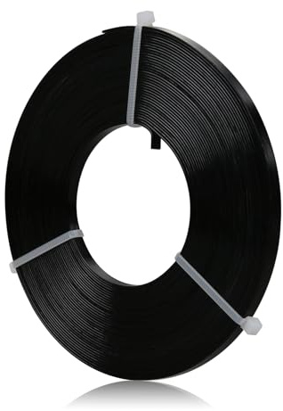 10 m platt aluminiumtråd, 5 x 1 mm mjuk och flexibel aluminiumtråd för pyssel, för smyckestillverkning, modellering, stenar och gör-det-själv-projekt (svart)
