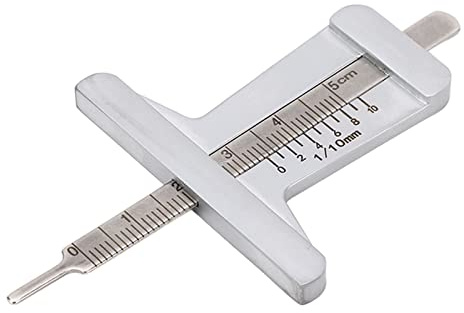 MasYosh Jauge de Profondeur de Bande de Roulement de Pneu de 0 à 50 Mm, Mètre de Profondeur Portable en Acier Inoxydable avec Finition Lisse pour la Mesure des Plaquettes de Frein de