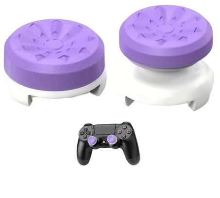 2Pcs Thumbstick Thumb Grip Cap, Thumbstick Extender for PlayStation 4 PS4 and PlayStation 5 PS5, Performance Controller Joystick Analog, Control freaks Accessories, Purple