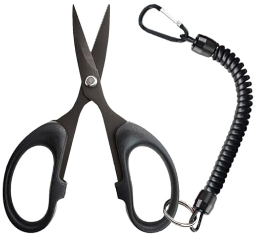 DOITOOL Tijeras de Pesca Recubrimiento de Titanio, Cortador Multifunción de Línea PE, Resistente al Desgaste, Compacto y Portátil, Herramienta Profesional para Pesca al Aire Libre