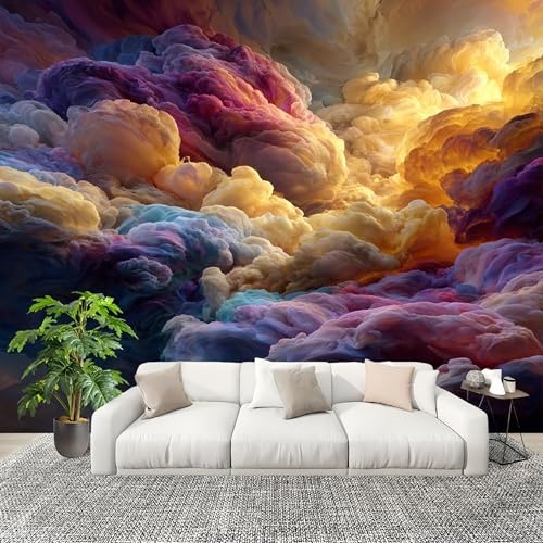 Vlies Fototapete Kinderzimmer Abstrakt Kreative Cloud Kunst Moderne Vliestapete Wandtapete, Fototapeten für Schlafzimmer, Wohnzimmer, Bunt Kindertapete Wanddeko 250x175 cm