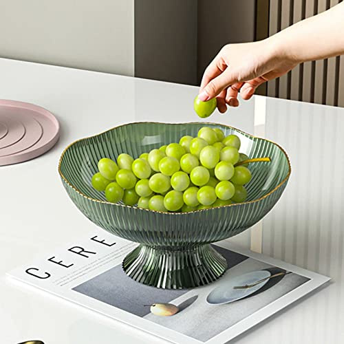 Yosoo Health Gear Frutero, Plato de Fruta Escurridor de Plástico con Base Desmontable, Diseño Elegante para Fiestas en Casa y Uso Al Aire Libre, 25 Cm X 12 Cm X 13 (GREEN)