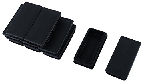 sourcing map Kunststoffkappen für Möbel, Tisch, Stuhlbeine, rechteckig, 50 mm x 100 mm, Schwarz, 10 Stück de