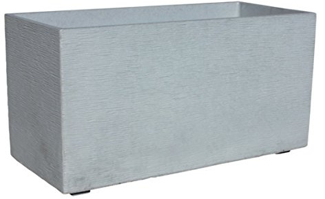 AnaParra Jardinera Rectangular Pacífico 60X17X19cm Moderna en hormigón aligerado para Exterior | Color Cemento | Peso: 15Kg. | 11 l.