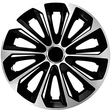 Lot de 4 enjoliveurs Extra résistants Noir/argenté 16