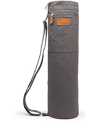 ELENTURE Canvas-Yogatasche mit verstellbarem Riemen, Taschen & Reißverschluss, Reise-Tragetasche, Damen & Herren, passend für 0,6 cm und 0,8 cm dicke Matten, leichte Tasche für Yoga, Workout, Outdoor