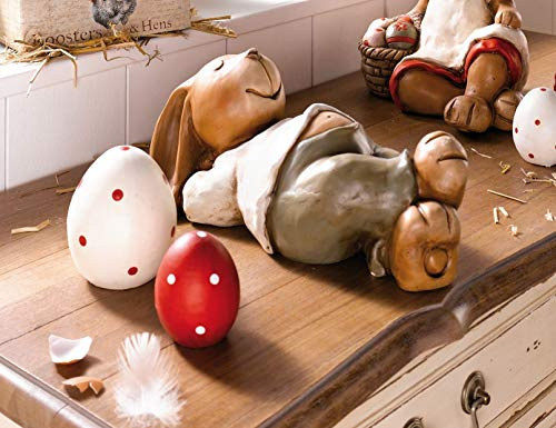 Dekoleidenschaft Osterhase Ruhepause, liegend, 30cm groß, aus Kunststein, Dekofigur
