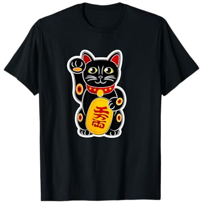 Glückskatze Katzen süße Maneki-Neko Katze Winkekatze T-Shirt