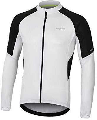 BERGRISAR Herren Radtrikot Fahrradtrikot Langarm Atmungsaktive Leicht Fahrradbekleidung mit 3+1 Reißverschluss Taschen BG012