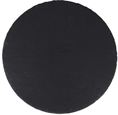 Cabilock Runde Natürliche Schiefer Tablett Schiefer Platte Lebensmittel Display Serviertablett Steak Käse Sushi Board Rund 25Cm