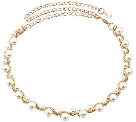 SOIMISS Mode Perle Taille Kette Handgemachte Perlen Hochzeit Gürtel Braut Perle Gürtel Hochzeitskleid Schärpe Gürtel (Perle Farbe)