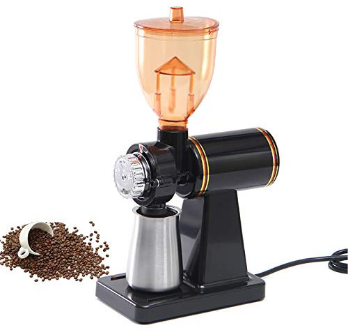 RANRANHOME Electric Burr Mill Coffee Grinder Adjustable Coffee Bean Powder Grinding Machine with 8 Grind Settings, for Espresso, Drip Coffee, French Press And Percolator Coffee,Black,110v