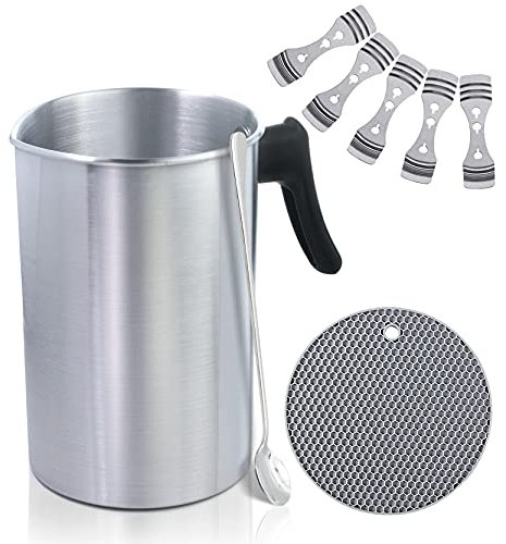 JULWHISPER Candle Making Wax Melted Pot, Pouring Pot, Double Boiler Pot for Soy Candle Making, Heat-Resisting Handle - Capacity: 3L