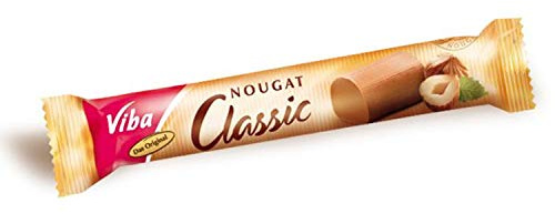 8x Viba Nougat Classic Stange 50g – Zartschmelzendes Haselnussnougat mit Levantiner Haselnüssen – Original Thüringer Spezialität nach Rezeptur von 1920 – Premium Nougat-Riegel