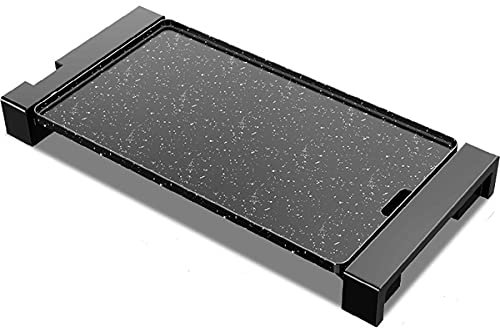 HIZQ Grill Barbacoa Eléctrica Sin Humo, 1800W, Regulador De Temperatura, Rejilla Extraíble, Parrilla Eléctrica Plancha Parrilla Barbacoa Interior Sin Humo Asas Toque Frío