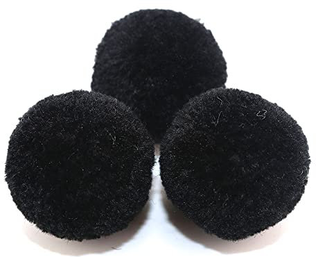 Duories Pompons zum Basteln,10 Stück 50mm Bunte Bommeln Bälle,Pom Poms für Kunsthandwerk,Pompons Bälle für Ostern,Weihnachten,Bunte Pompons für DIY Basteln Tischdekoration Geburtstagsdeko,Schwarz