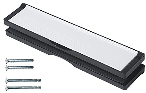 Keypak 12 inch (30.6cm) Door Letterbox - Fits 40-80mm Doors, Anti-Snap Flap, Internal Draught Excluder, Adjustable Letter Box for UPVC Composite Wood Doors (Black/White)