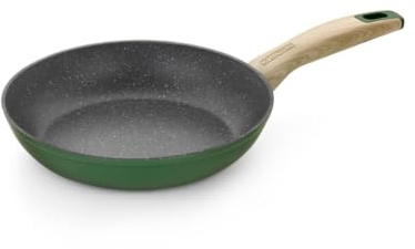 Monix Amazonia | Sartén 24 cm, aluminio forjado, antiadherente tricapa, sin PFOA, fondo full induction, asas baquelita y recubrimiento soft touch efecto madera
