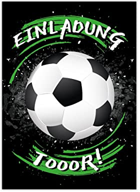 12 Einladungskarten zum Kindergeburtstag Geburtstag Jungen Fussball Fußball