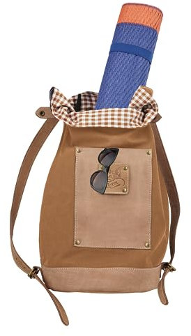 Black Forest Fox Oos Duffle City Leder Canvas Rucksack in (Hasel)