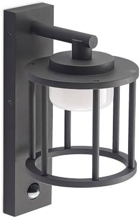 Lucande Outdoor Wall Light Berenike dimmable with Motion Detector (Modern) in Silver Made of Aluminium (1 Light Source, GX53) from wall lamp for Exterior/Interior Walls House Terrace und Balcony