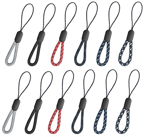 Aphrordity 12 PièCes Finger Keyband Court Nylon Dragonne, Pour CléS Lanyard Portefeuille Lanyard TéLéPhone Portable Outil Lanyard Sifflets Pour Adultes Avec Finger Lanyard