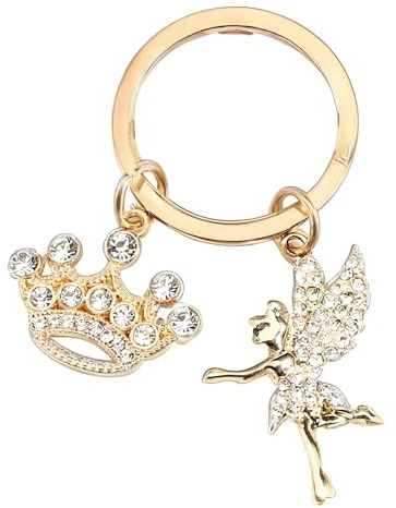 ARFUKA Schlüsselanhänger Krone und Prinzessin Anhänger Schlüsselhalter Schlüsselringe Handtaschenanhänger Kristall Strass Taschenanhänger Autoschlüsselanhänger Keychain Geschenk