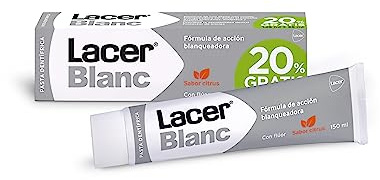 LACERBLANC - Plus 150ml, Pasta Dentífrica Sabor Citrus, Acción Blanqueadora, Elimina Manchas Dentales, Previene la Placa, el Sarro y la Sensibilidad Dental