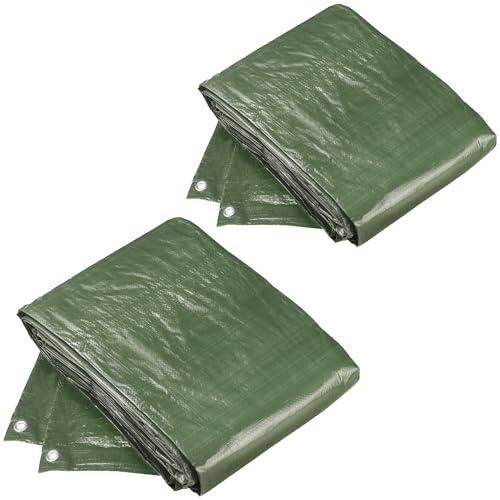 Meister Schutzplane 2 x 3 m – 2 Stück – 100 g/m² – Beidseitig beschichtet | Wasserabweisend und UV-stabilisiert – Schimmelresistent – Aus Polyethylen – Gewebeplane – Abdeckplane – Gartenplane