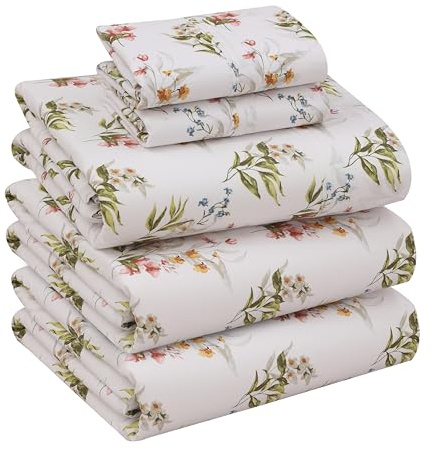 Ruvanti Juego de sábanas 100% algodón tamaño Split King para Cama Ajustable, 5 Piezas, Ropa de Cama de Tejido de percal Suave y Transpirable, Bolsillo Profundo de 16 Pulgadas, estándar de Hotel
