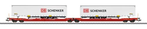 Märklin H0 Doppel-Taschenwagen Sdggmrss 738 mit 2 Sattelaufliegern