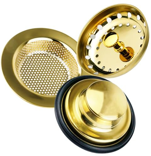 Lot de 3 bouchons d'évier de cuisine, 3 en 1, filtre d'évier de cuisine, filtre universel anti-encrassement en acier inoxydable, filtre de vidange perforé