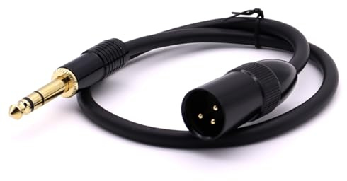 Disscool 3 Pins Balanced Cord, 6.35mm 1/4 inch Male to XLR Male Stage Patch DMX Microphone Audio Converter Adapter Cable for Mic, Mixer, Amplifier, Sound Card(0.5m/1.65ft)