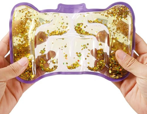lasuroa Sensorische Spielzeug, mit Farbiger Flüssigkeit Gefülltes Zappelspielzeug Entspannungsspielzeug Taktiles Spielzeug Quetschspielzeug für Autistische Kinder (Orange)