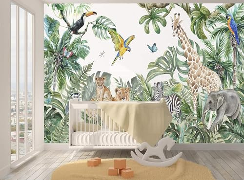 Naturempress Papel Pintado Pared 3D Papel Tapiz 200X140（Ancho X Altura） Animal De La Selva Fotomurales 3D Tv Fondo Pared Dormitorio Murales Papel Tapiz Moderno
