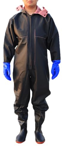 Waders con Stivali,Scafandro,Corpo Intero Trampolieri con Cappello,Pantaloni da Pesca,Uomo Donna,Unisex,Impermeabile,Traspirante,per Sport all'Aria Aperta,Caccia,Giardinaggio,Pescatore