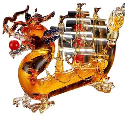 Generic Large Reusable Dragon Boat Wine Decanter for Liquor Scotch Bourbon, Clear - Perfect for Whiskey Lovers